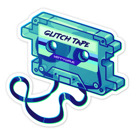 Teal "GlitchTape" Vinyl Sticker