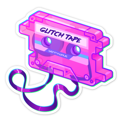 Pink "GlitchTape" Vinyl Sticker