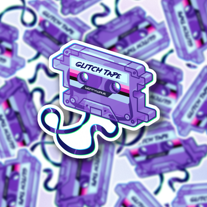 Purple "GlitchTape" Vinyl Sticker