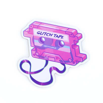 Pink "GlitchTape" Cassette" Fridge Magnet
