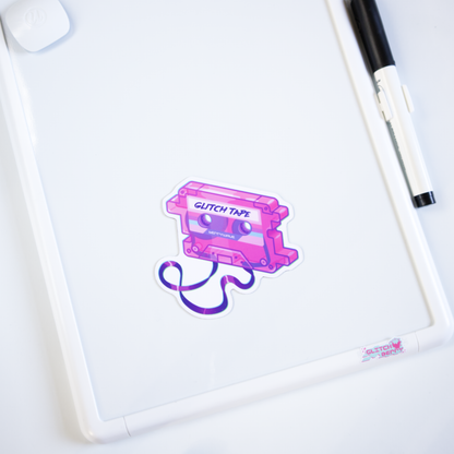 Pink "GlitchTape" Cassette" Fridge Magnet