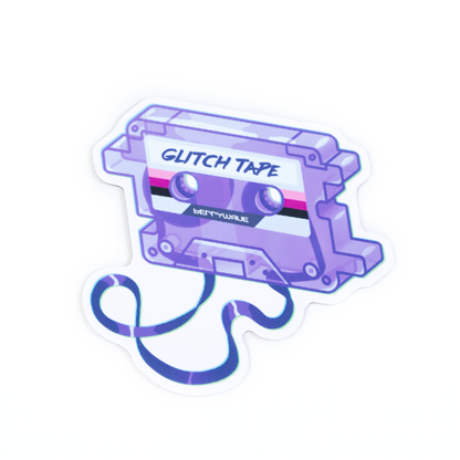 Purple "GlitchTape" Cassette" Fridge Magnet