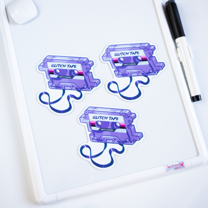 Purple "GlitchTape" Cassette" Fridge Magnet