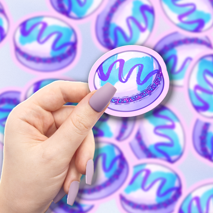 90's Swirl Macaron Vinyl Sticker-Stickers-GlitchBerry