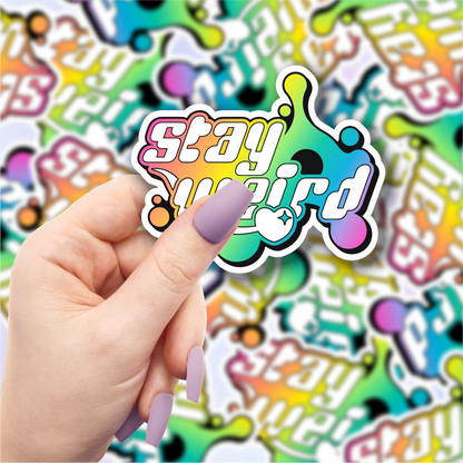 Stay Weird (Rainbow version) Vinyl Sticker