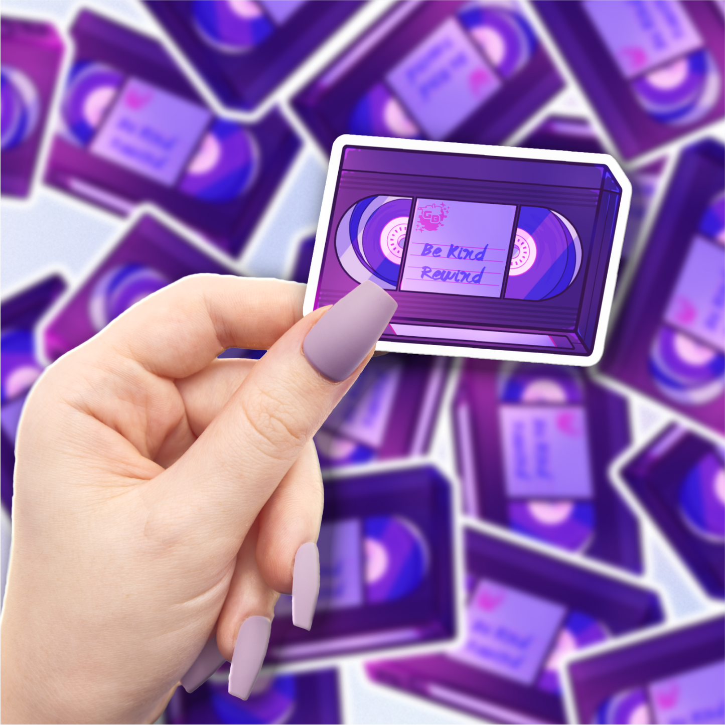 Be Kind Rewind VHS Vinyl Sticker-Stickers-GlitchBerry