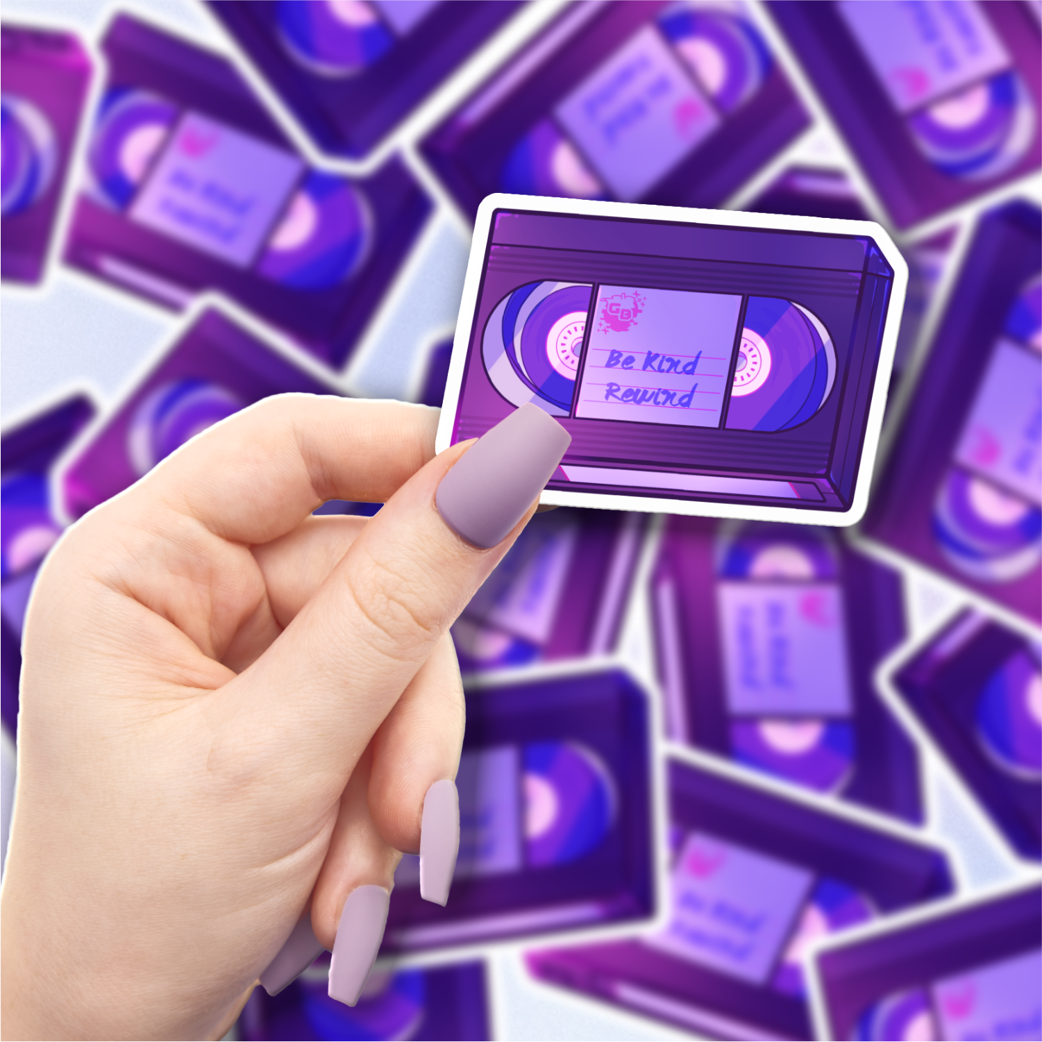 Be Kind Rewind VHS Vinyl Sticker-Stickers-GlitchBerry