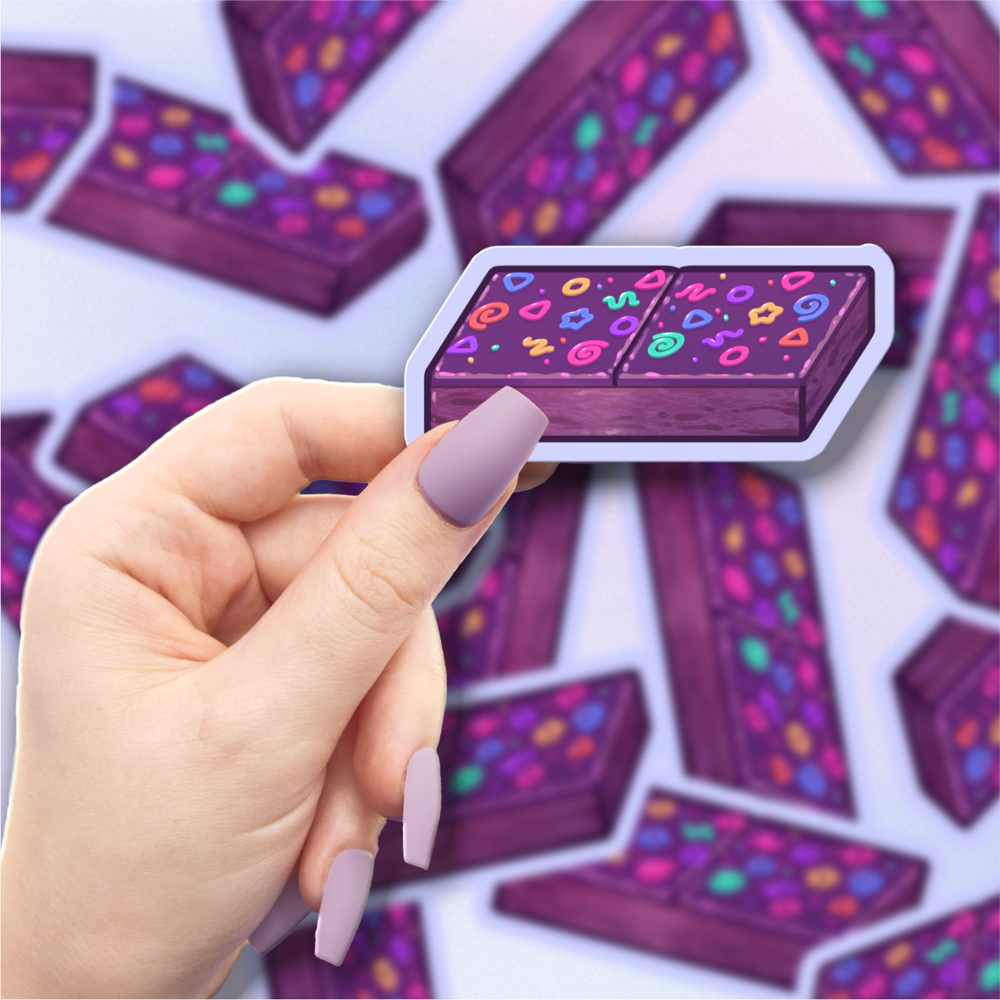 Confetti Brownie Vinyl Sticker-Stickers-GlitchBerry