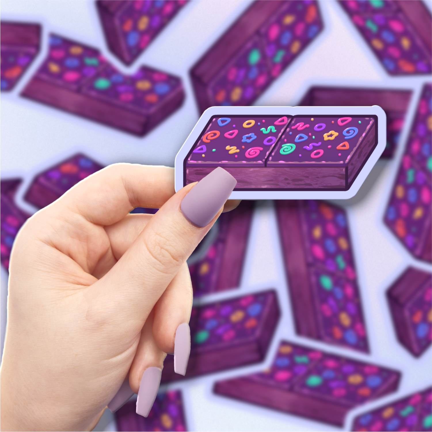 Confetti Brownie Vinyl Sticker-Stickers-GlitchBerry