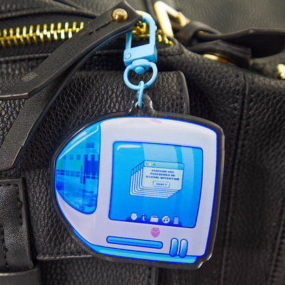 Glitchy "iBerry" Y2K Computer-Inspired Acrylic Keychain