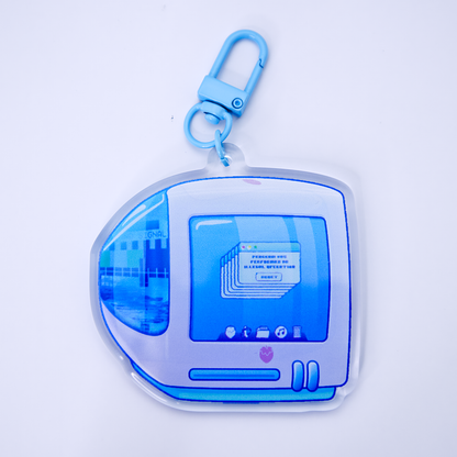Glitchy "iBerry" Y2K Computer-Inspired Acrylic Keychain