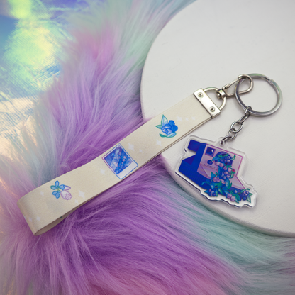Blueberry Camera Wrist Keychain Lanyard