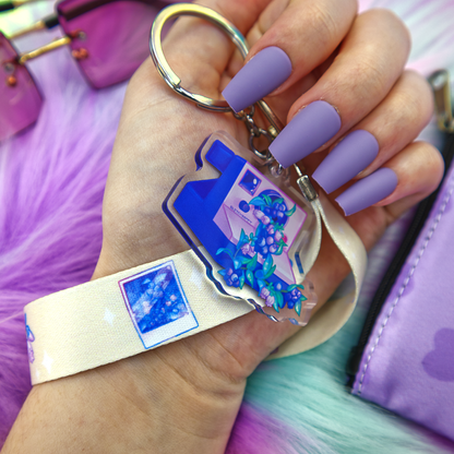 Blueberry Camera Wrist Keychain Lanyard