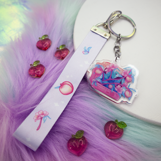 Peach TV Wrist Keychain Lanyard