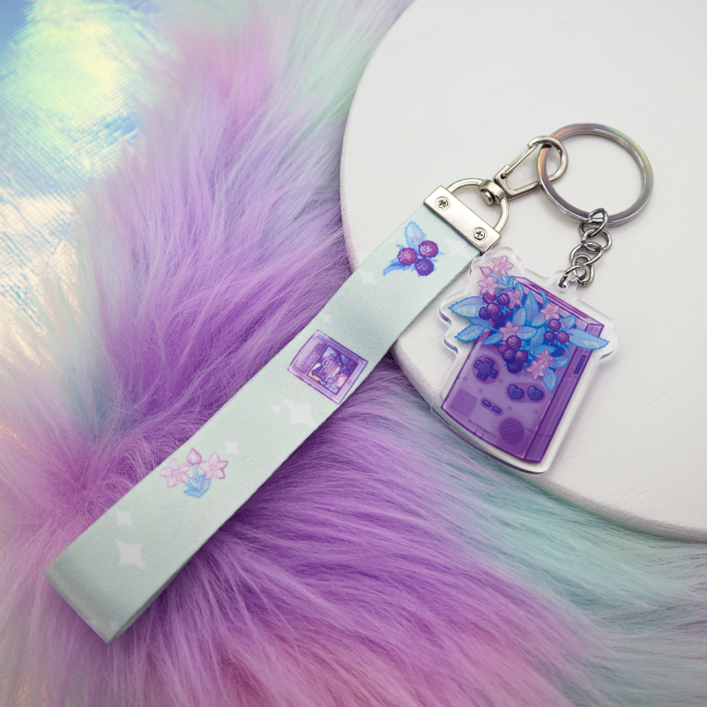 Raspberry Game Toy Wrist Keychain Lanyard