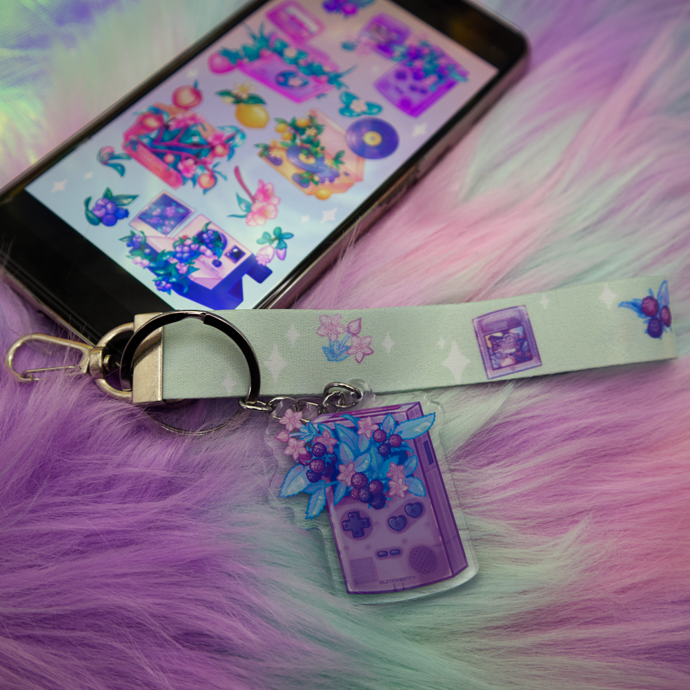 Raspberry Game Toy Wrist Keychain Lanyard