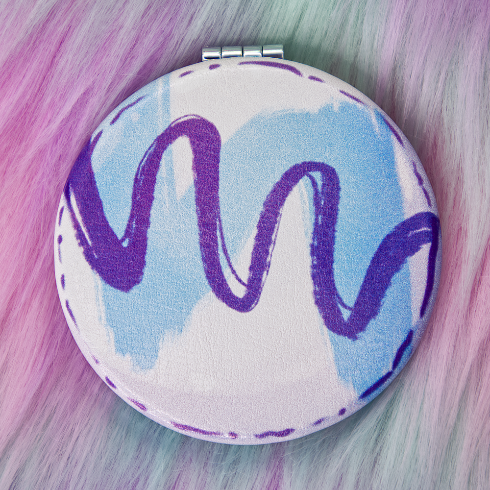 90's Swirl Macaron Compact Mirror-Accessories-GlitchBerry