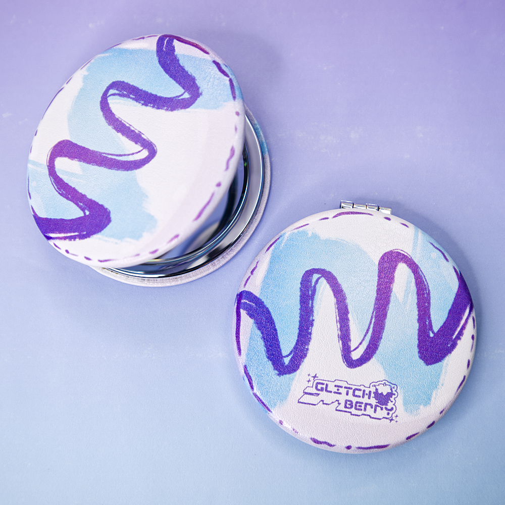 90's Swirl Macaron Compact Mirror-Accessories-GlitchBerry
