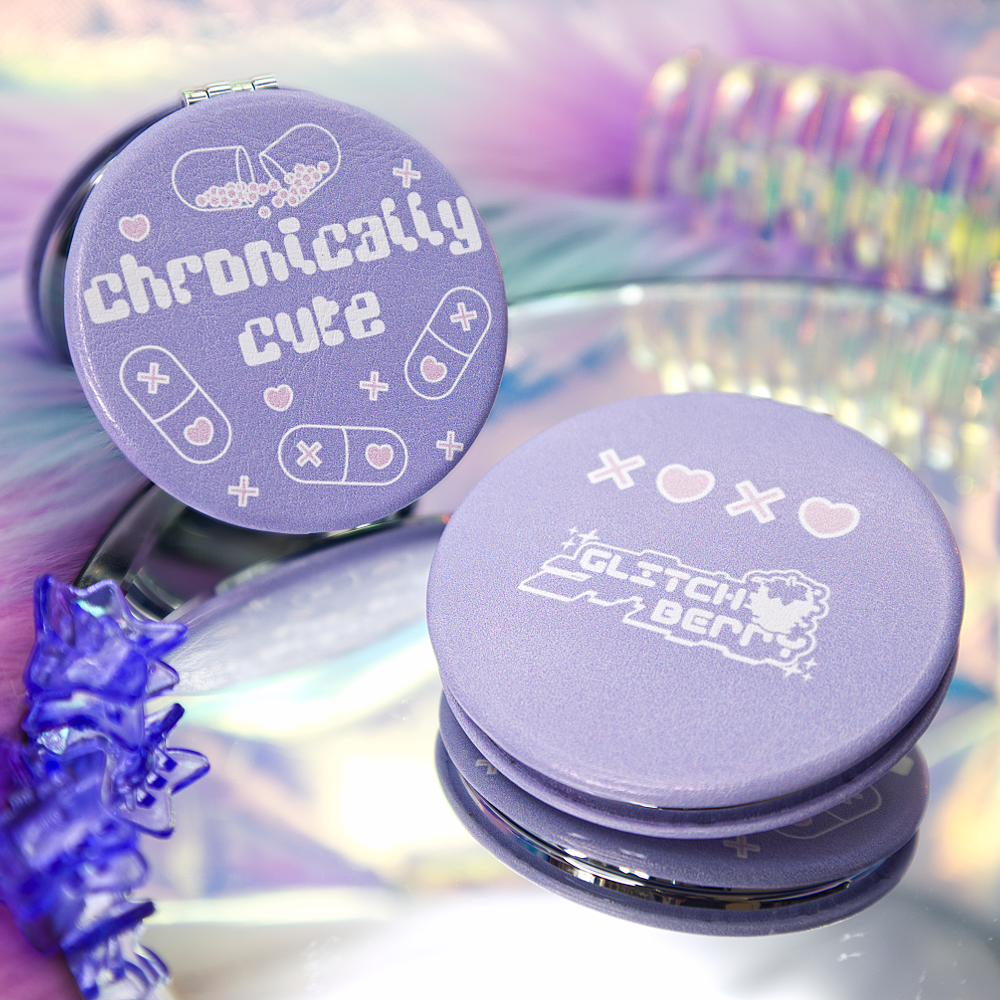 Chronically Cute Compact Mirror-Accessories-GlitchBerry