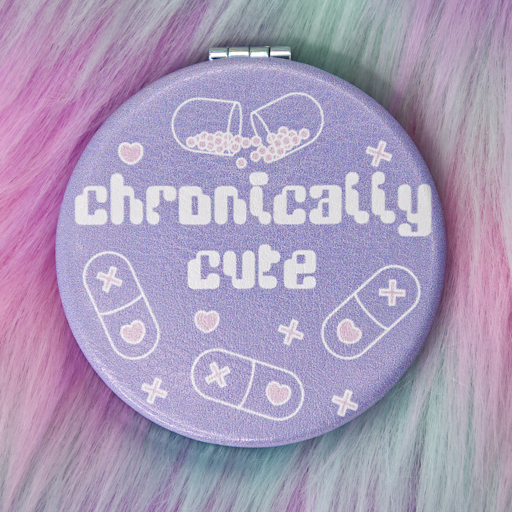 Chronically Cute Compact Mirror-Accessories-GlitchBerry