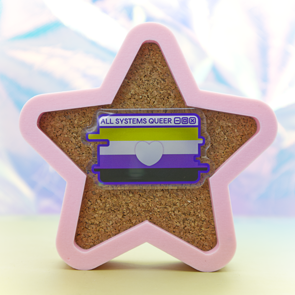 Nonbinary Pride System Message Acrylic Pin