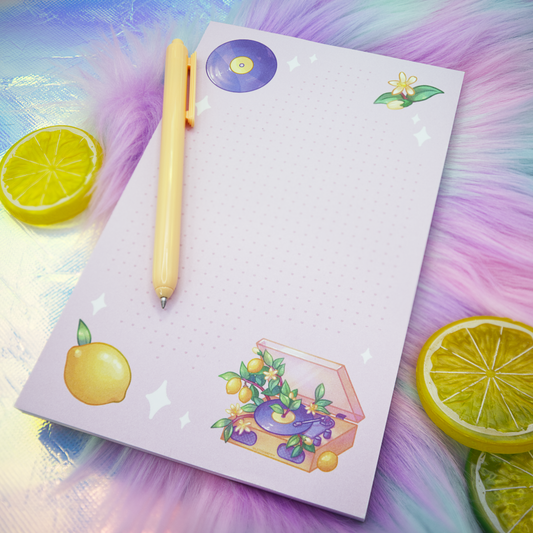 Lemon Record Player 5"x8" Notepad