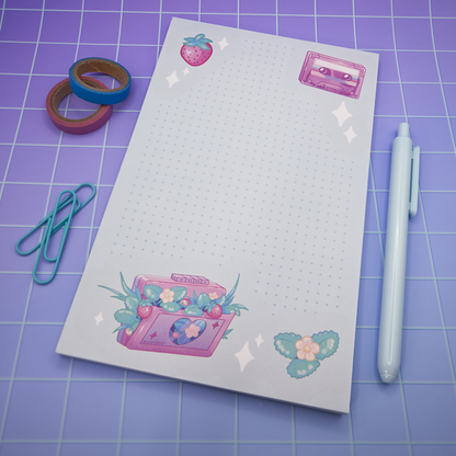 Strawberry Cassette 5"x8" Notepad