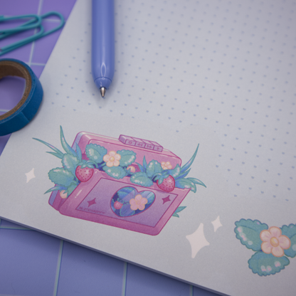 Strawberry Cassette 5"x8" Notepad