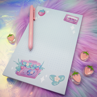 Strawberry Cassette 5"x8" Notepad
