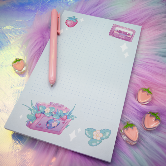 Strawberry Cassette 5"x8" Notepad