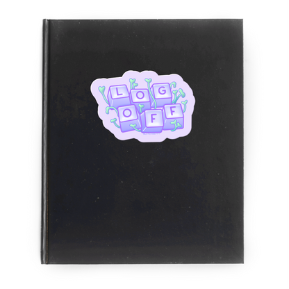 Log Off Vinyl Sticker-Stickers-GlitchBerry