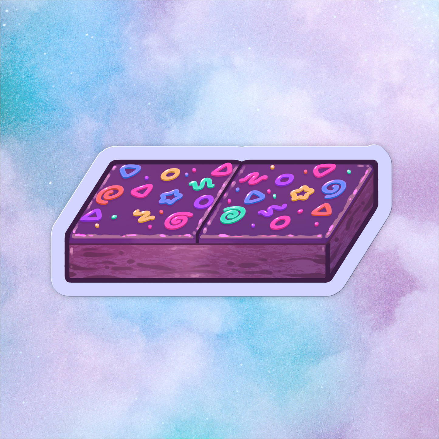 Confetti Brownie Vinyl Sticker-Stickers-GlitchBerry