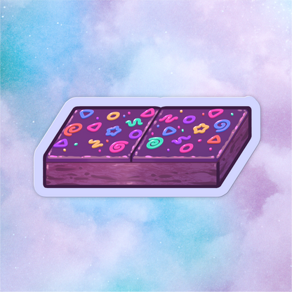 Confetti Brownie Vinyl Sticker-Stickers-GlitchBerry