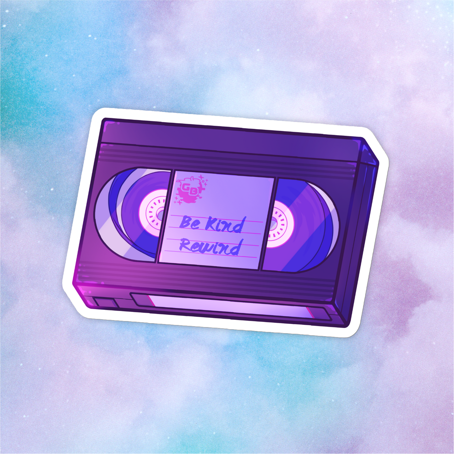 Be Kind Rewind VHS Vinyl Sticker-Stickers-GlitchBerry