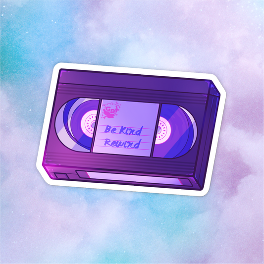 Be Kind Rewind VHS Vinyl Sticker-Stickers-GlitchBerry