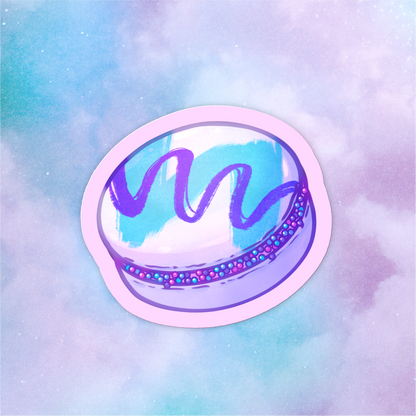 90's Swirl Macaron Vinyl Sticker-Stickers-GlitchBerry