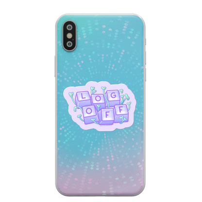 Log Off Vinyl Sticker-Stickers-GlitchBerry