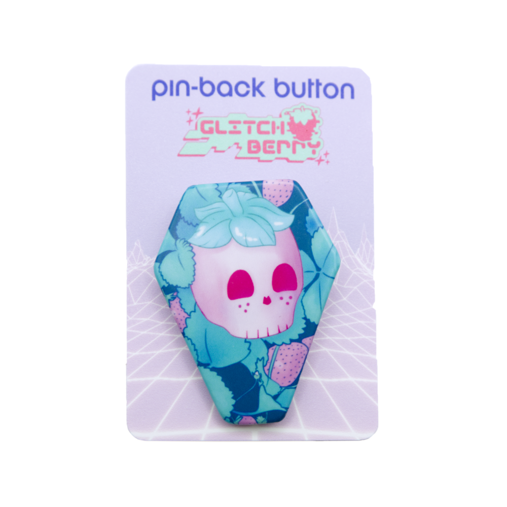 Strawberry Skull Pin-Back Button