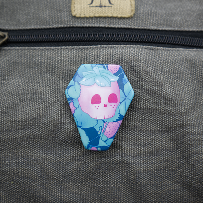 Strawberry Skull Pin-Back Button