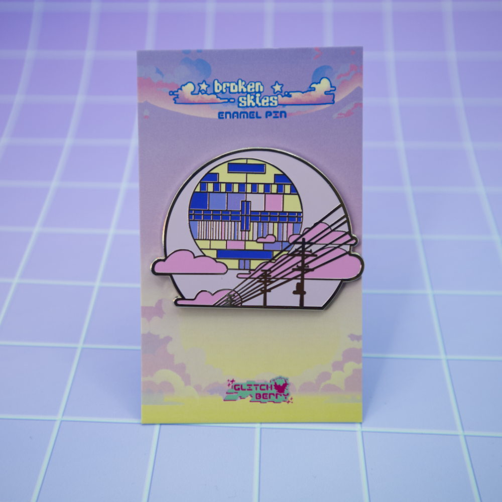 Power Lines Vaporwave Enamel Pin