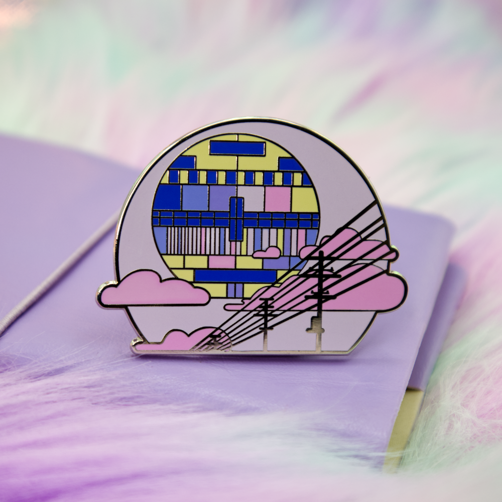 Power Lines Vaporwave Enamel Pin