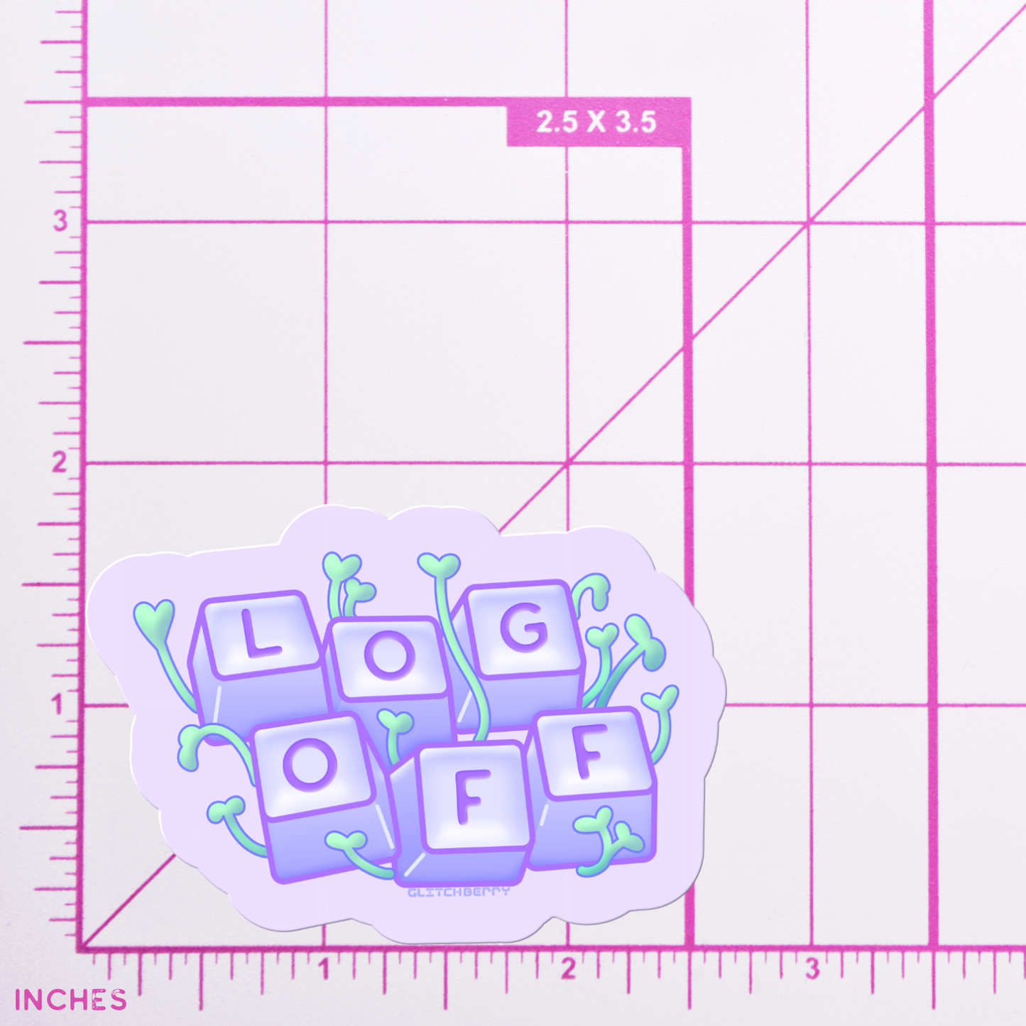 Log Off Vinyl Sticker-Stickers-GlitchBerry