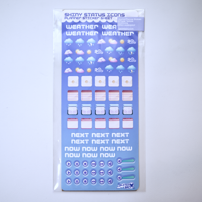 Shiny Status Icons Planner Sticker Sheet