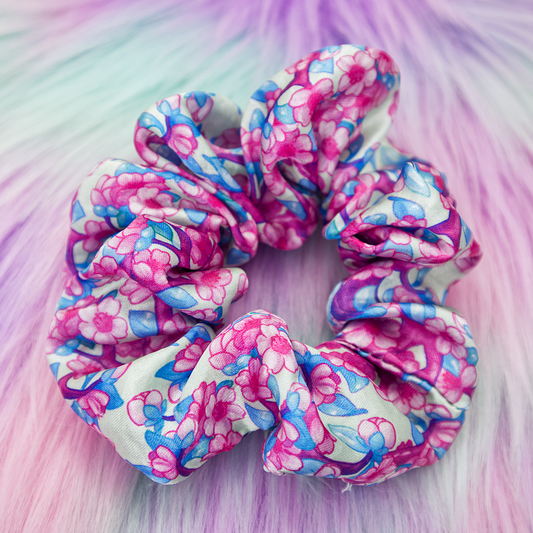 Cherry Blossom Satin Scrunchie-Accessories-GlitchBerry