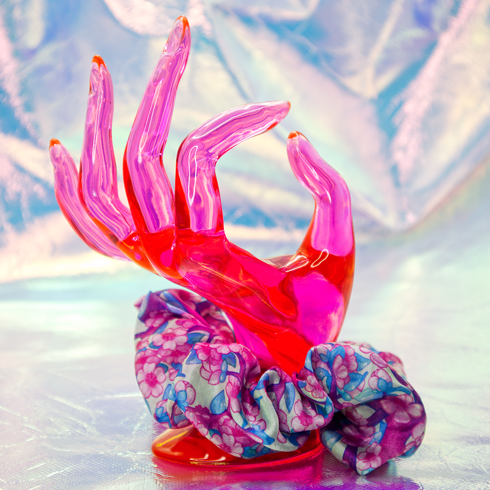 Cherry Blossom Satin Scrunchie-Accessories-GlitchBerry