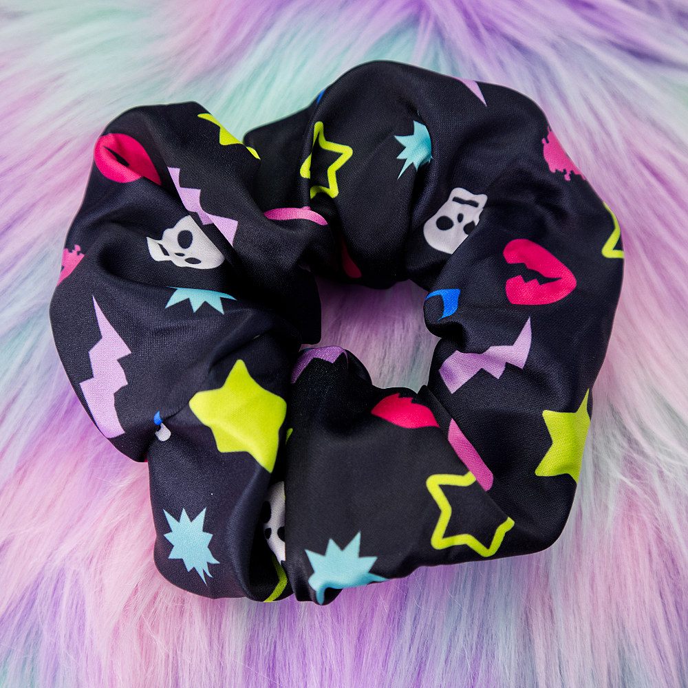 Scene Pattern Satin Scrunchie-Accessories-GlitchBerry