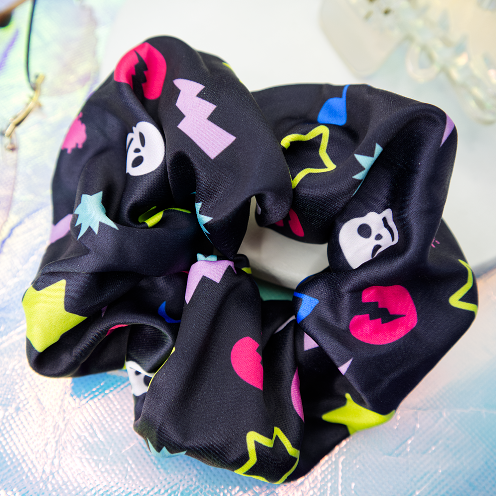 Scene Pattern Satin Scrunchie-Accessories-GlitchBerry