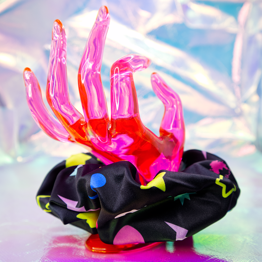 Scene Pattern Satin Scrunchie-Accessories-GlitchBerry