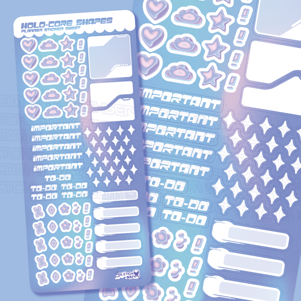 Holo-Core Planner Sticker Sheet-Stickers-GlitchBerry