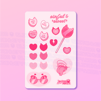 Sinful Sweet Heart Candy Deco Sticker Sheet